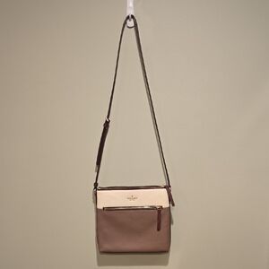 Kate Spade Sadie Large Crossbody Bag, White/Maroon/Dusty Mauve